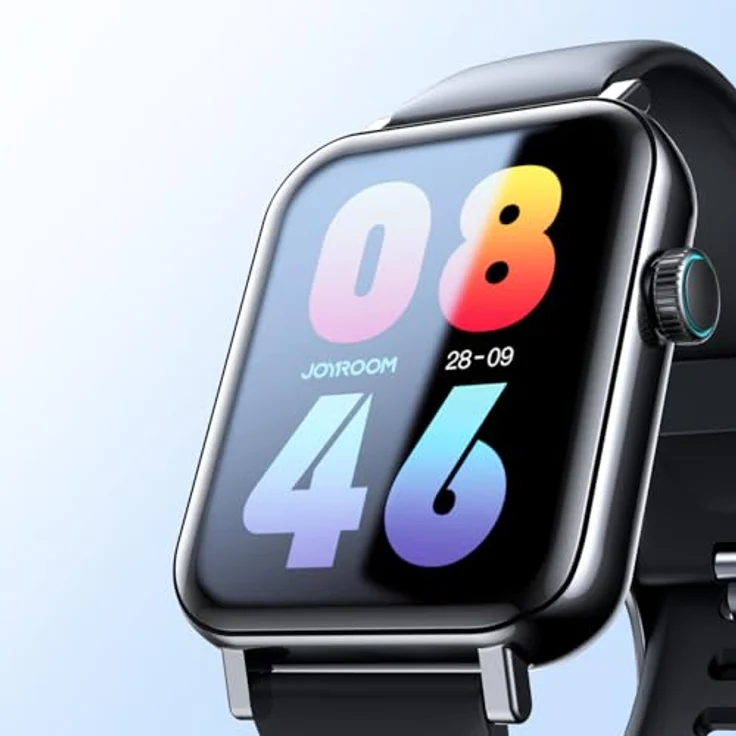 Joyroom Fit-Life Series (Polycarbonat, One Size), Sportuhr + Smartwatch mit Herzfrequenzmessung, Blut Sauerstoffmessung und über 80 Sportmodi, wasserdicht (IP68), Schwarz – Bild 4