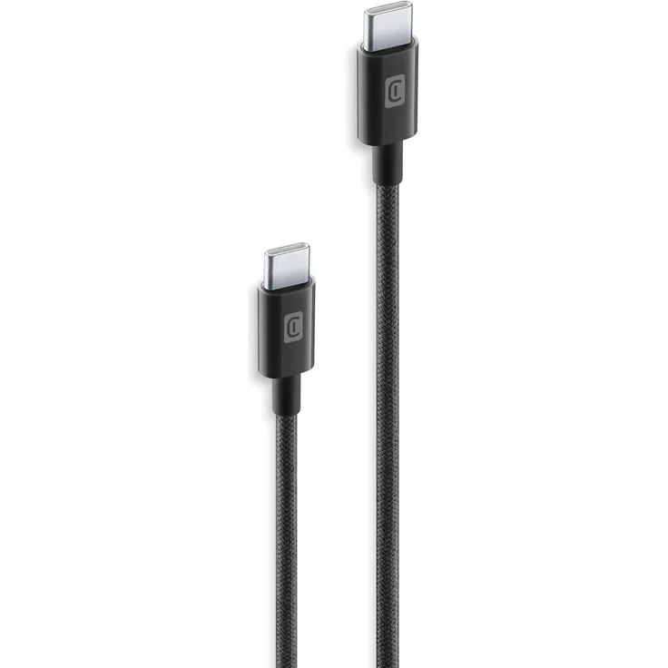 Cellular Line Braided Data Cable USB C auf USB C, 0,6 m, USB 2.0, Schwarz