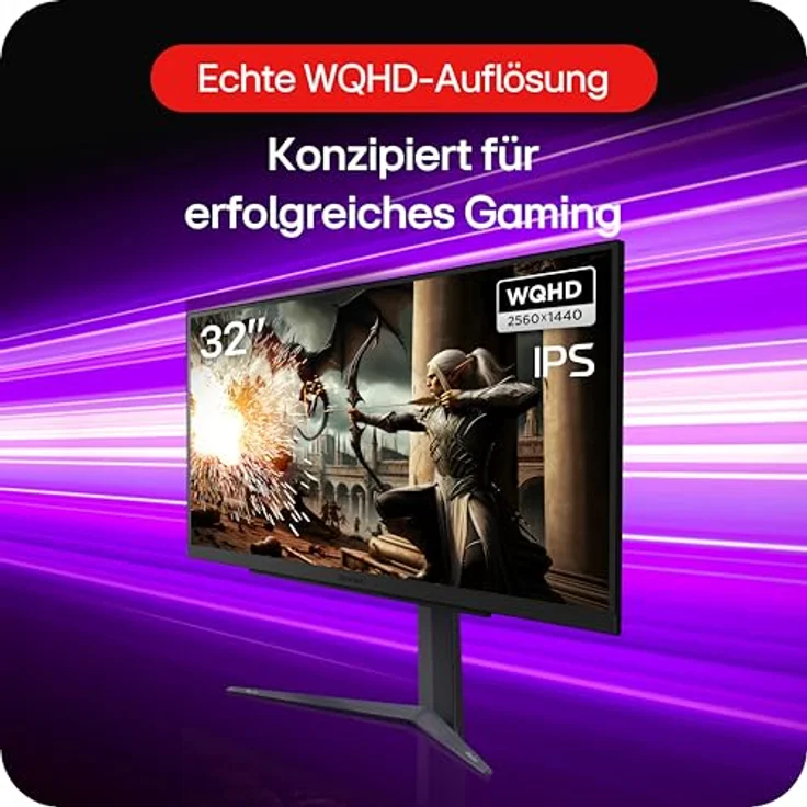 LG Electronics 32GS75QX-B.AEU Ultragear™ QHD Gaming IPS-Monitor 32" (80 cm), 2560 x 1440, 1ms GtG, 180 Hz, HDR10, NVIDIA G-Sync™, AMD FreeSync™ - Grau – Bild 3