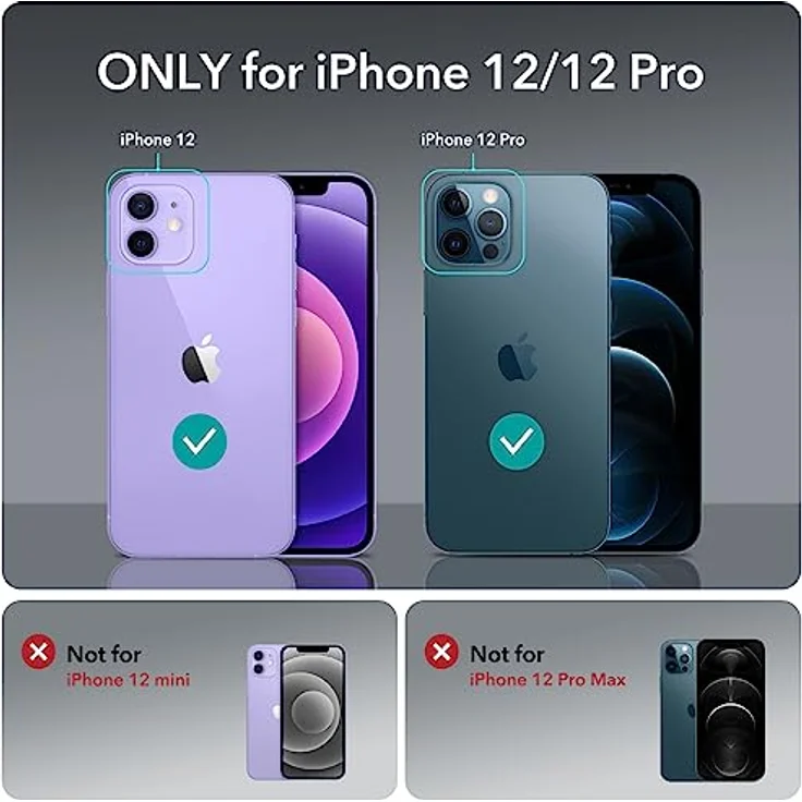 ESR Panzerglas Displayschutzfolie für iPhone 12/iPhone 12 Pro, 3 Stück, gehärtete Glasfolie, 10H Härte, HD klar, kratzfest, mit einfacher Anbringung. – Bild 2
