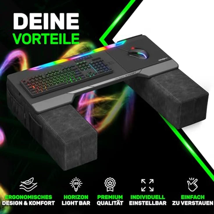 COUCHMASTER Cycon 3 | Microfaser Black Edition (Ergonomische Auflage für das Couch-Gaming, inkl. Kissen) - Preisvergleich – Bild 2