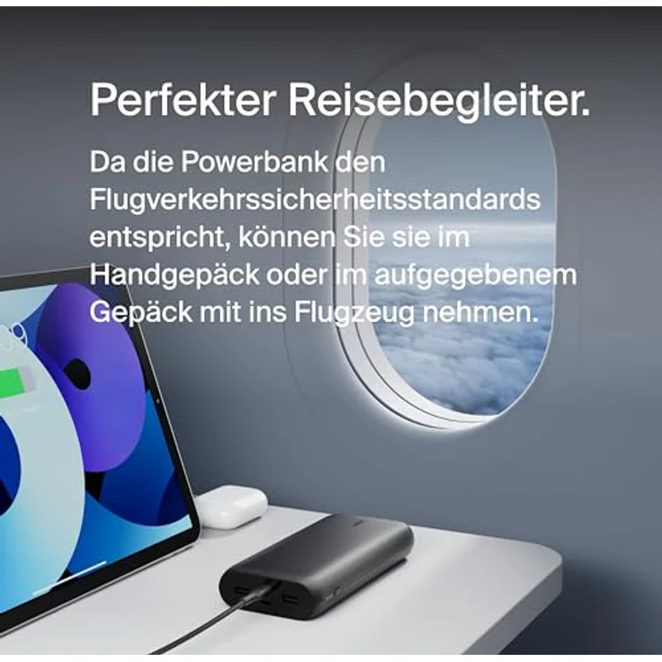Belkin BoostCharge 4-Port Powerbank 26K, Akkupack mit USB-C- und USB-A-Anschlüssen, Schnellladen mit USB-C Power Delivery, tragbares Ladegerät für iPhone 15, 14, iPad Pro, Galaxy S24, S23, Pixel – Bild 5