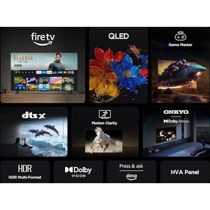 TCL 65T6C QLED 4K UHD TV mit Dolby Atmos, Fire TV, AirPlay 2, Alexa-Sprachsteuerung & 97% DCI-P3 – Bild 4