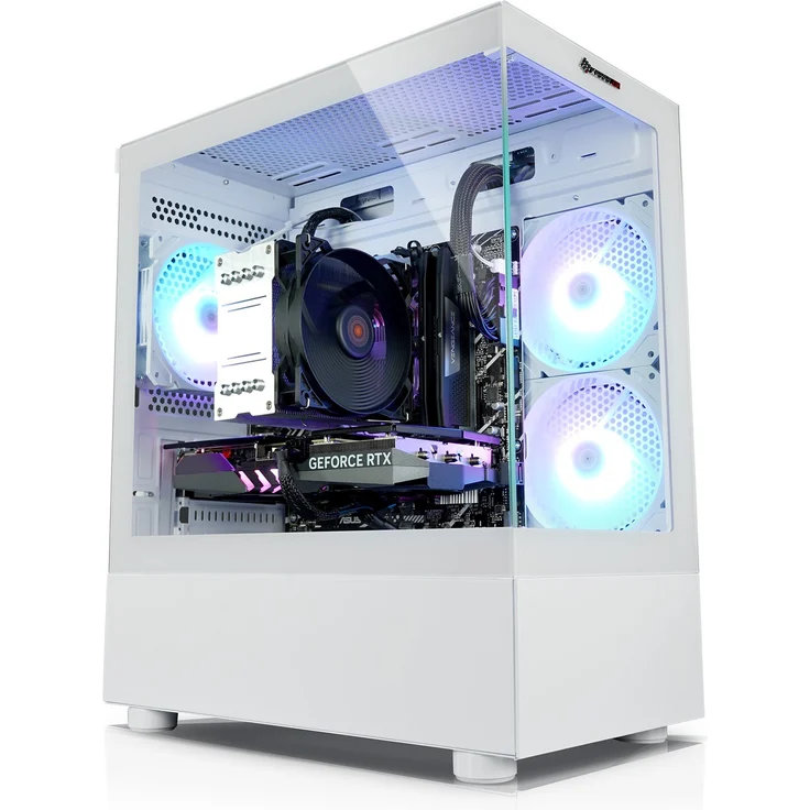 kiebel.de Gaming PC InvaderXS V, AMD Ryzen 7 5800X, 32GB DDR4, NVIDIA RTX 5060 8GB, 1TB SSD, WLAN, Windows 11, weiß