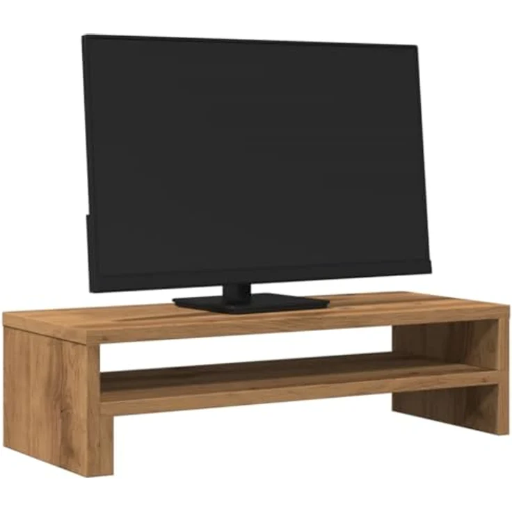 vidaXL Monitorständer Artisan-Eiche, 54x22x15 cm, Holzwerkstoff mit reichlich Stauraum, max. Belastbarkeit 25 kg – Bild 3