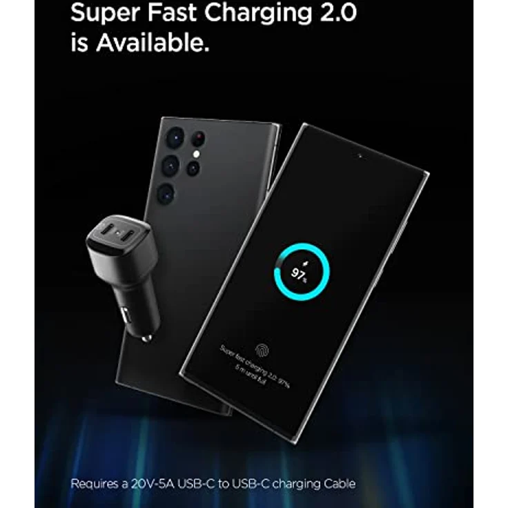 Spigen USB C Auto Ladegerät 75W Dual USB Schnellladung PD PPS 3.0 45W + 30W Zigarettenanzünder für Galaxy S24 S23 Ultra Plus S22 S21 Note Z Flip Fold 5 4 iPhone 14 Pro Max Mini 12 Pixel 6 MacBook iPad, Weiß – Bild 2