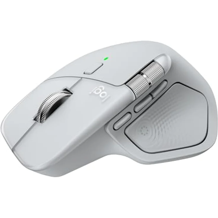Logitech MX Master 4 for Mac, ergonomische Bluetooth-Maus mit haptischem Feedback, ultraschnellem Scrollen, Aufladung über USB-C – Weiß-Silber – Bild 1