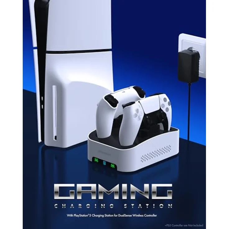 GRAUGEAR Externes Festplattengehäuse für Playstation5, Ladestation für Zwei PS5 Kontrolle, 3.5" HDD, USB-C Kabel, Netzteil, G-3506-CG – Bild 4