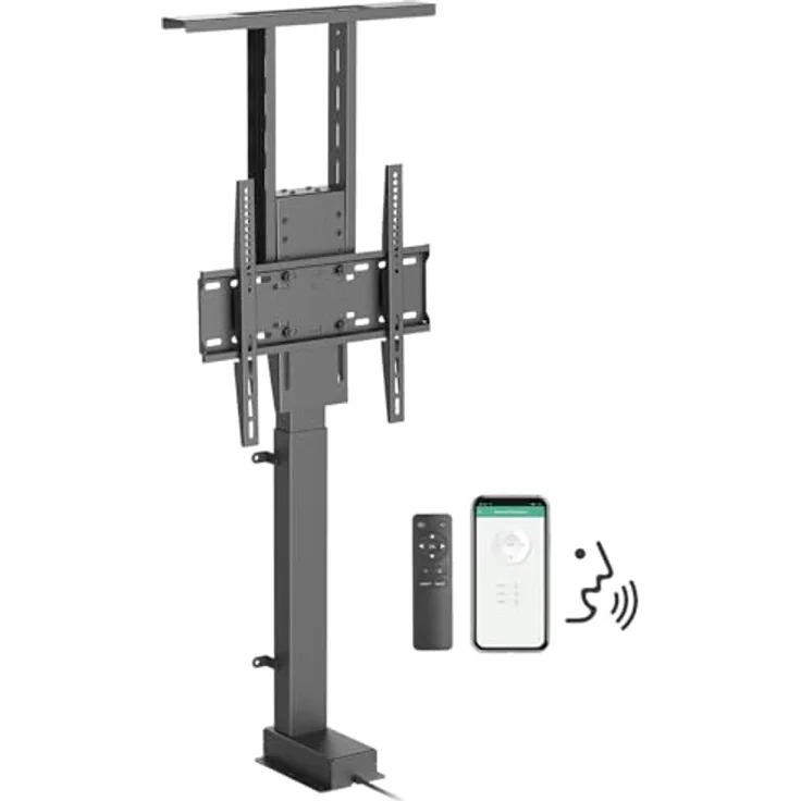 my wall Motorisierter TV Lift - HP63AL, Smart Home Kompatibel, TV-Lift Elektrisch, Fernbedienung, Tuya App, Voice Control Alexa und Google Home, Fernseherhalterung Höhenverstellbar