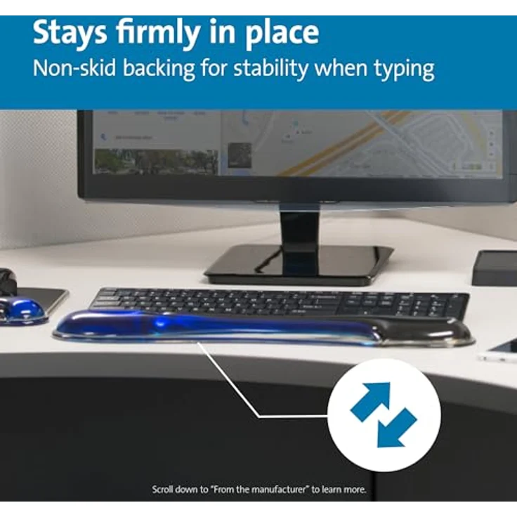 Kensington ergonomische Duo Gel Tastatur Handgelenkauflage für Standardtastaturen, 90 x 36 x 480 mm, blau und schwarz, 62397 - Preisvergleich – Bild 6