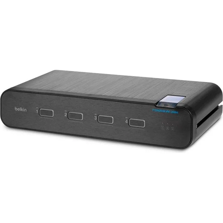 Belkin F1DN204KVM-UNN4 KVM-Switch, 4K Ultra HD, 3840 x 2160 Pixel, Rack-Einbau, Schwarz, sicher und TAA-kompatibel