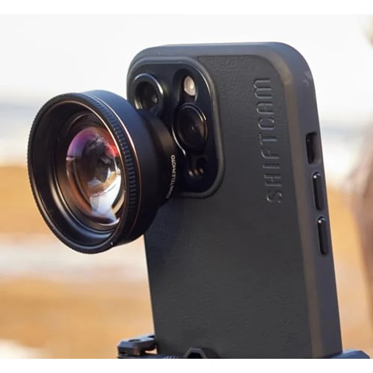 ShiftCam Lensultra 60 mm Telo, Tele-Objektiv mit 5x Zoom, für Universal-Kameras, Schwarz/Gold – Bild 4