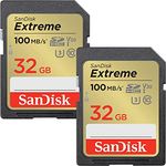 SanDisk Extreme SDHC UHS-I Speicherkarte 2er-Pack 32 GB (V30, 100 MB/s Übertragung, U3, 4K UHD Videos, wasserdicht, stoßfest, temperaturbeständig)