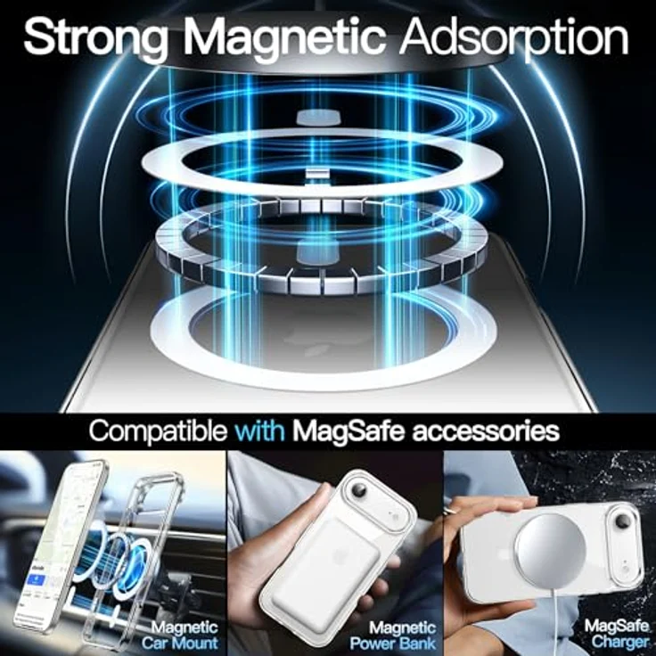 JETech Magnetische Hülle für iPhone Air, Durchsichtig, Kompatibel mit MagSafe, Starker Schutz vor Kratzern und Stößen, Präzise Ausschnitte – Bild 4