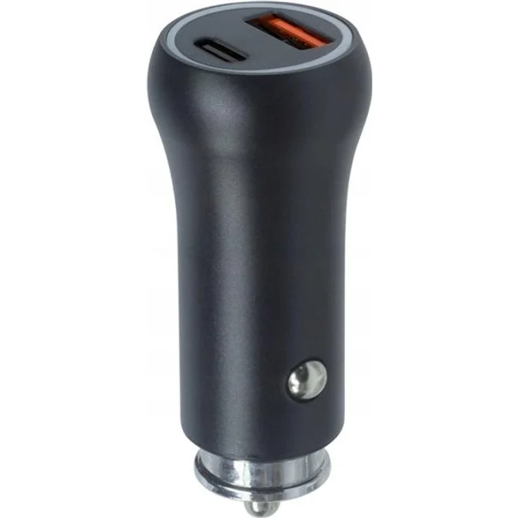 Setty Kfz-Ladegerät CC-AC-201, USB-A & USB-C 20W Schnellladegerät mit 2 Anschlüssen, Schwarz