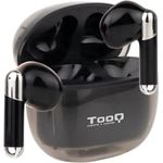 TooQ TQBWH-0054B, Onyx Kabellose Bluetooth-Kopfhörer mit Mikrofon und Ladehülle, ergonomisches Design, Touch-Steuerung, schwarz