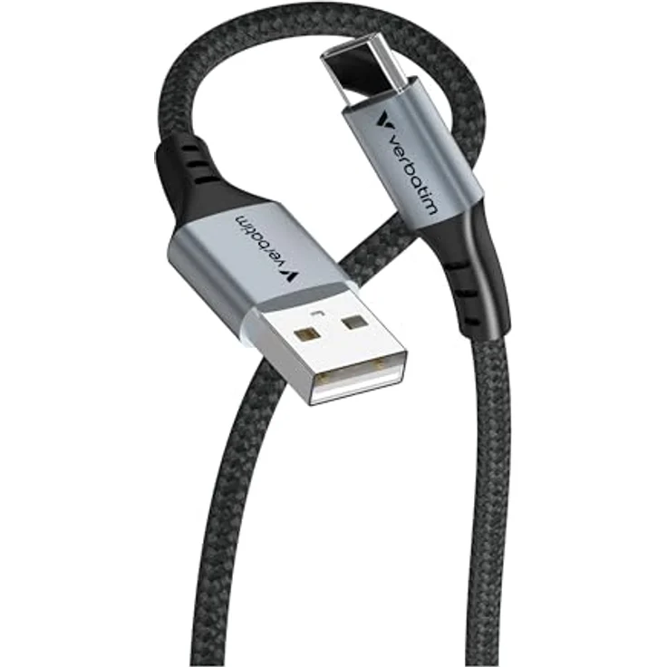 Verbatim 31843 USB 2.0 Kabel, 1,2 m, USB A auf USB C, Schnellladung bis zu 18 W, schwarz – Bild 1