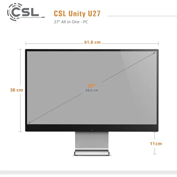 CSL-Computer Unity U27 All-in-One-PC, 27 Zoll Full HD IPS Display, Intel Core i5-1235U CPU, 4000 GB M.2 SSD, 64 GB DDR5-RAM, Windows 11 Pro – Bild 2