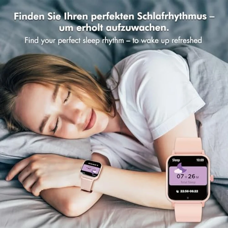 LogiLink Edge Smartwatch, 1,83 Zoll LCD-Touchscreen, rosa, IP68 wasserdicht, Bluetooth 5.2, umfangreiche Gesundheitsfunktionen – Bild 5