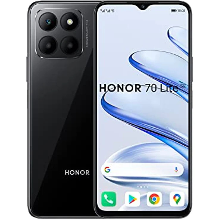 Honor 70 Lite, Smartphone 5G, 4GB+128GB, 6.5" 90Hz FullView Display, 5000mAh, Android 12, Dual SIM, Mitternachtsschwarz – Bild 1