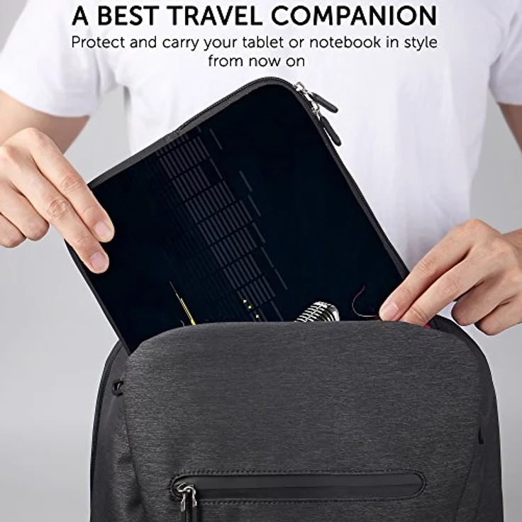 Sidorenko Tablet PC Tasche für 10-10.1 Zoll - Universal Tablet Schutzhülle - Hülle Sleeve Case Etui aus Neopren, Schwarz – Bild 5