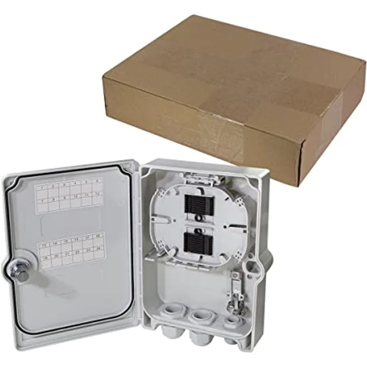 LogiLink Glasfaser-Wandgehäuse FB124E, FTTH/FTTB, 24 Fasern, IP55, lichtgrau – Bild 8