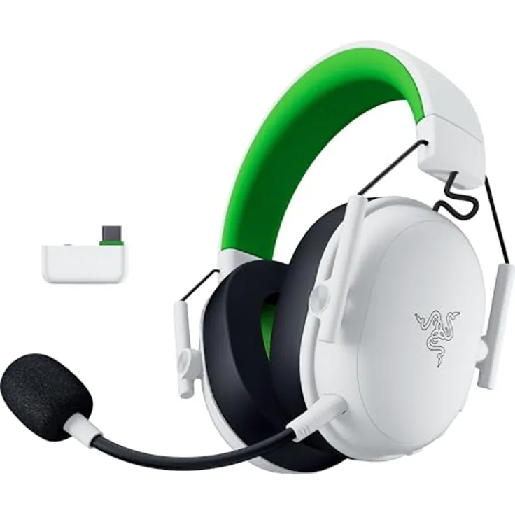 Razer BlackShark V3 X HyperSpeed Xbox, kabelloses E-Sport Gaming Headset mit Triforce 50mm Treibern, abnehmbarem Mikrofon, HyperSpeed 2,4 GHz & Bluetooth, ultra leicht 270 g, weiß