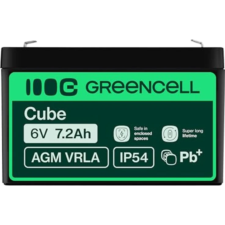 Green Cell® AGM 6V 7,2Ah VRLA Bleiakku, wartungsfrei und zyklenfest für Elektro-Spielzeug, Alarmanlagen und USV-Systeme – Bild 3