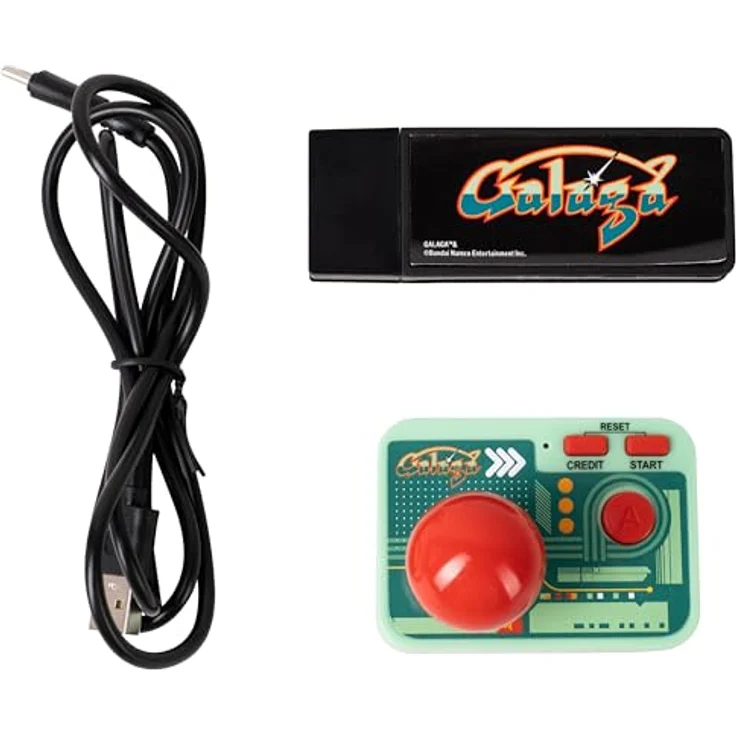 Fizz Creations Galaga Plug and Play, HDMI Konsole mit kabellosem Joystickcontroller für nostalgisches Arcade-Shooting – Bild 2