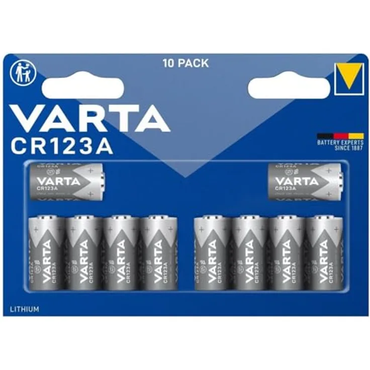 VARTA CR 123A SP - Lithium Batterie, CR123A, 1430 mAh, 10er-Pack (6205301461)