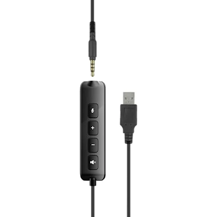 SPEEDLINK METIS USB Stereo-Headset – leichtes Headset kabelgebunden mit Mikrofon und Kabelfernbedienung, USB-A- und 3,5 mm-Klinkenanschluss, Büro und Home-Office, Aufbewahrungstasche, schwarz – Bild 4