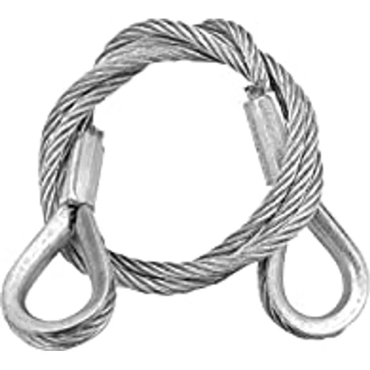 Anschlagseil 600x3mm silber mit Kausche ohne Schäkel 