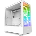 Nzxt H5 Elite - CC-H51EW-01 - Premium ATX Mid-Tower PC Gaming Gehäuse - Dual Tempered Glass Fenster - RGB Lüfter - Front I/O USB-C - Extra GPU - Wasserkühlung Ready - Weiß