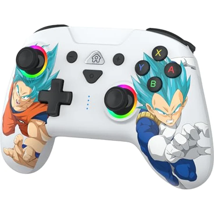 Subsonic Goku vs Vegeta, Wireless Controller für Nintendo Switch mit LED-Beleuchtung, programmierbaren Tasten und Bewegungssensoren – Bild 1