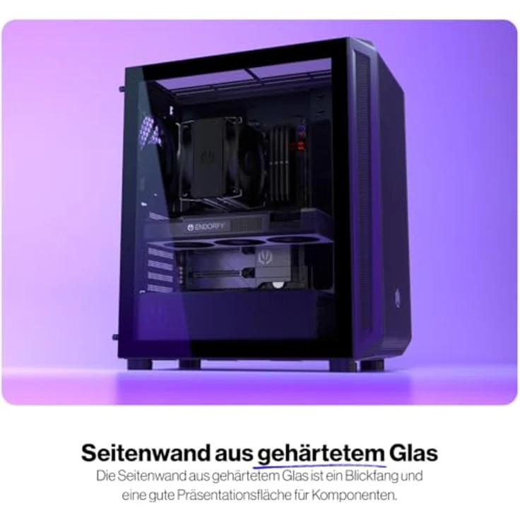ENDORFY Arx 500 Core, PC-Gehäuse mit gehärteter Glas-Seitenwand, 2x140-mm-Lüfter, hohe Kompatibilität, einfache Konfiguration und Wartung, EY2A016 – Bild 4