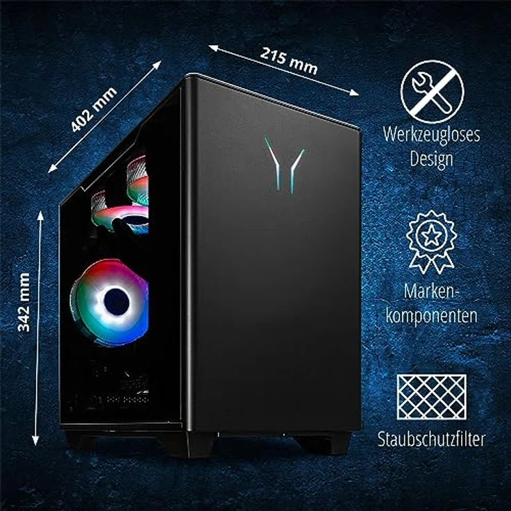 MEDION ERAZER Bandit P20, Gaming PC mit Intel® Core™ Ultra 7 265F, 16 GB RAM, 1 TB SSD, NVIDIA Palit GeForce RTX™ 4060, Windows 11 Home – Bild 2