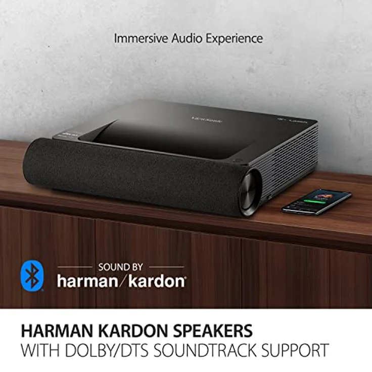 Viewsonic X2000B-4K Ultrakurzdistanz Laserbeamer (4K, 2000 ANSI Lumen, 2x HDMI, USB, 2x 10 Watt + 2x 25 Watt Cube, 5G Internet-Empfang) Schwarz – Bild 3