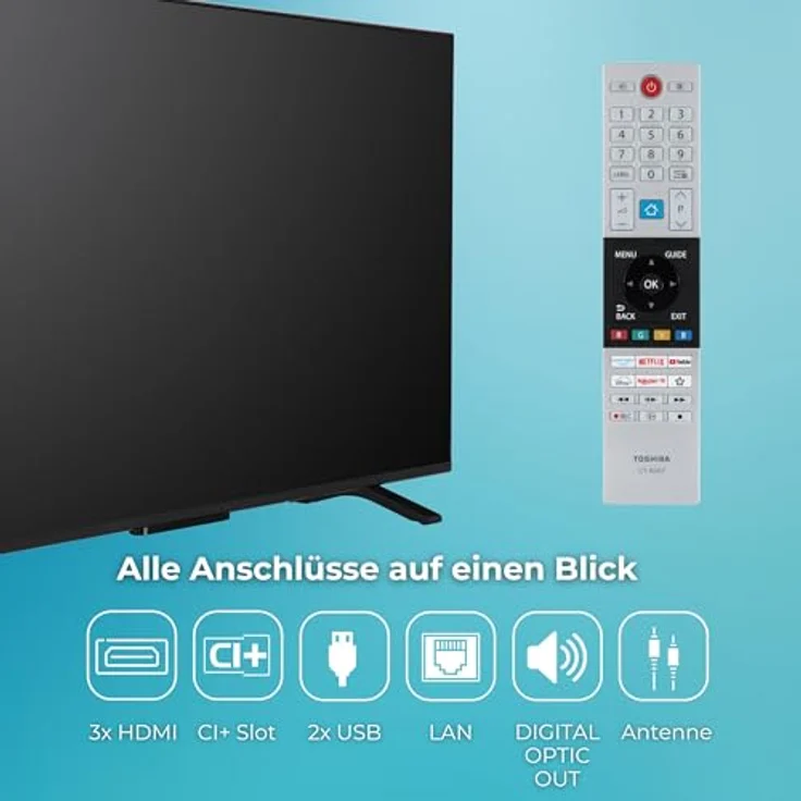 Toshiba 50UV2363DA, 50 Zoll 4K UHD Smart TV mit HDR, Triple-Tuner und VIDAA Smart-Funktionen – Bild 4
