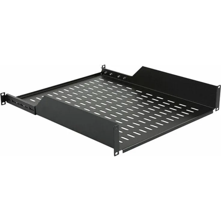 Lanview Rack Shelf 1U Front, rear connected, 550 mm tief, 2U, RAL 9005 Schwarz
