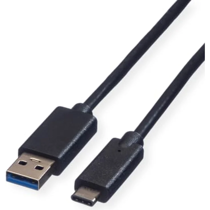 ROLINE GREEN USB 3.2 Gen 1 Kabel, USB A-C, schwarz, 3 m, verbesserte Schirmung, vergoldete Kontakte, halogenfreies TPE-Material – Bild 1