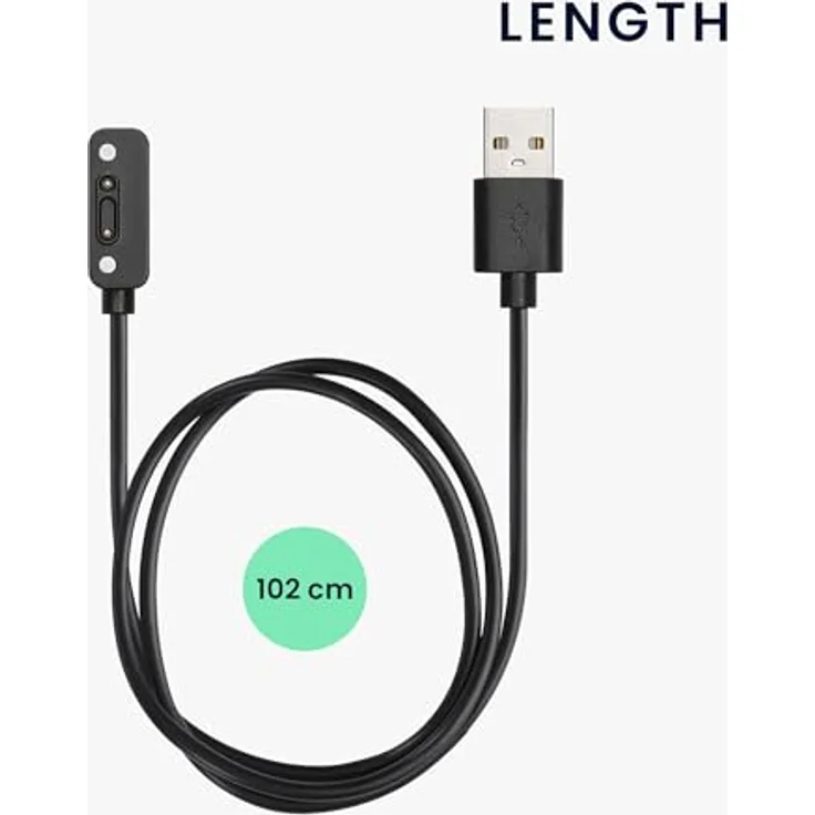 kwmobile USB Kabel Charger für Xplora X6 Play / X6 Pro, 100 cm Aufladekabel für Smartwatch und Fitness Tracker, Schwarz – Bild 3