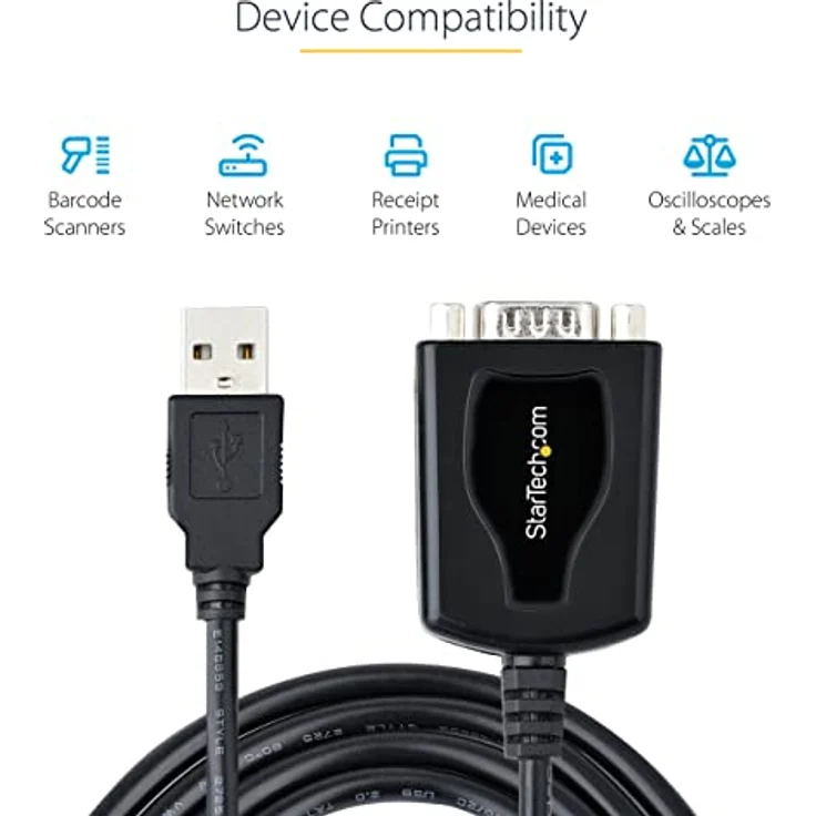 StarTech.com 3Ft (1M) USB zu Seriell Kabel mit COM-Port-Retention, DB9, Prolific PL2303 Chipset, für RS232 Geräte, kompatibel mit Windows, macOS und Linux – Bild 4