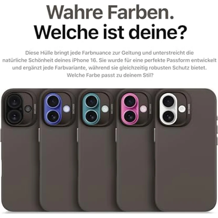 Decoded Silikon Hülle für iPhone 16 Plus, Antimikrobielles Material, MagSafe-kompatibel, Premium Soft-Touch Liquid Silicone, Schwarz mit Metall Kameraschutz – Bild 3