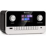 Auna Radio für Küche & Bad, Aufladbares DAB-Radio mit Bluetooth, Retro-Design, TFT Display, 5h Betrieb