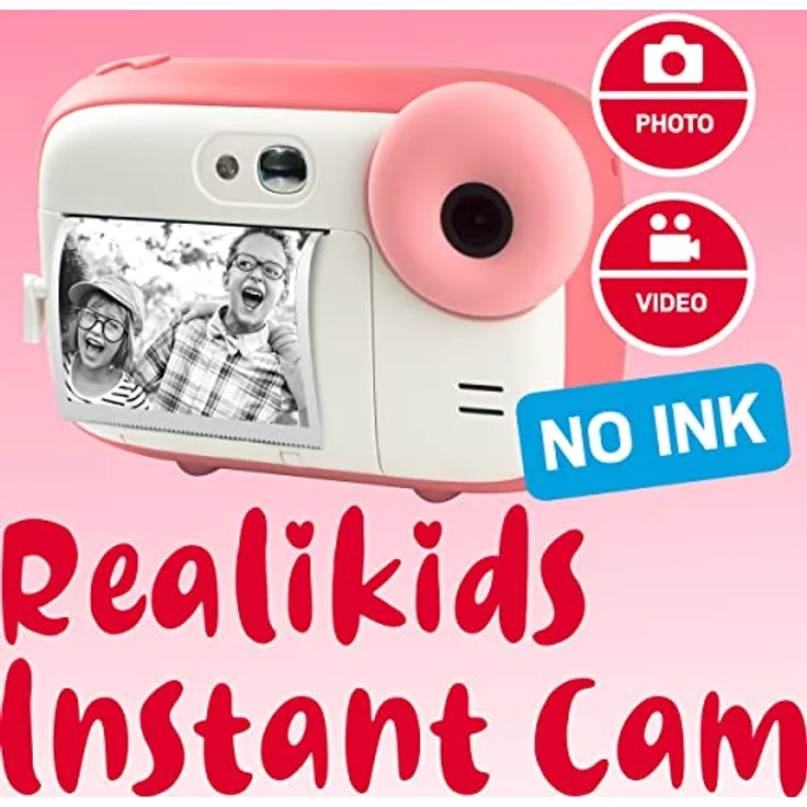 AgfaPhoto Realikids Instant Cam Pink - Sofortbildkamera für Kinder - Foto, Selfie und Video - 3 Rollen Thermopapier für 300 Fotos - LCD-Bildschirm – Bild 2