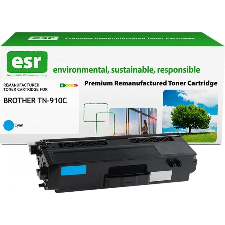 ESR TN-910C, remanufactured Toner cartridge, umweltfreundlich, kompatibel mit Brother, cyan