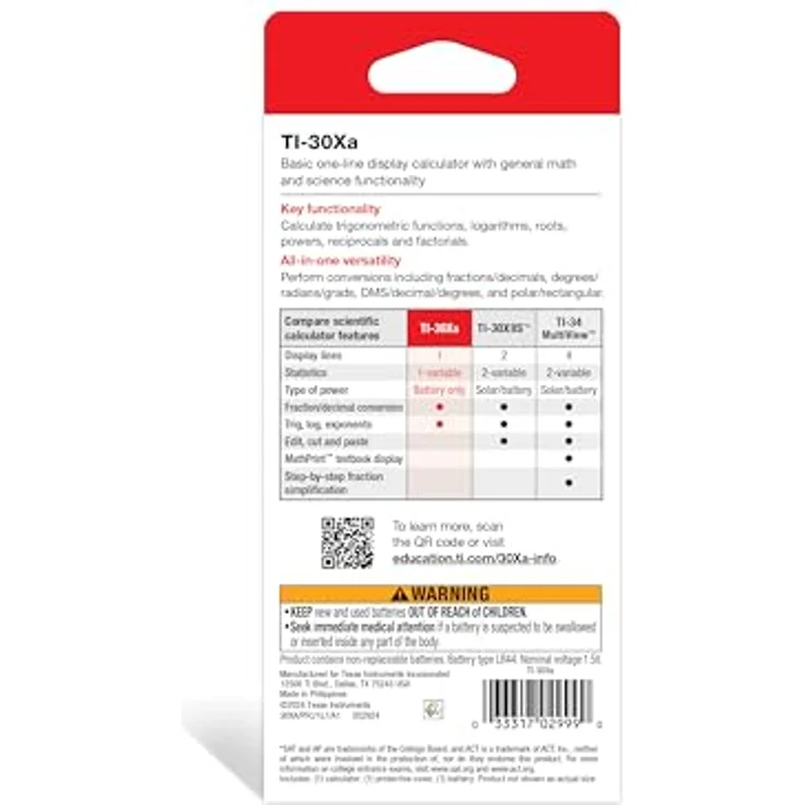 Texas TI30XA Wissenschaftlicher Taschenrechner – Bild 5