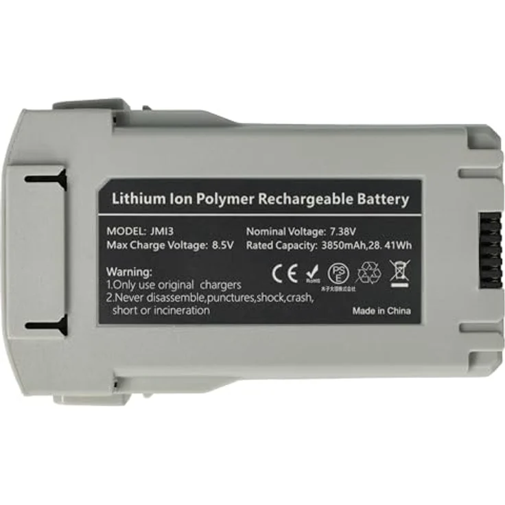 vhbw Drohnenakku Li-Polymer 3850 mAh für DJI Mini 3 Pro, Mini 3, Mini 4 Pro, hellgrau, inkl. Kurzschluss- und Überhitzungsschutz – Bild 3