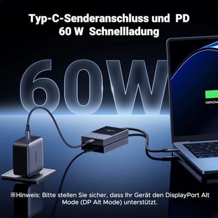 UGREEN Wireless USB-C Transmitter und Receiver, 1080P@60Hz, 5G WLAN, 50m Reichweite, PD 60W, Plug & Play, kompakt – Bild 3
