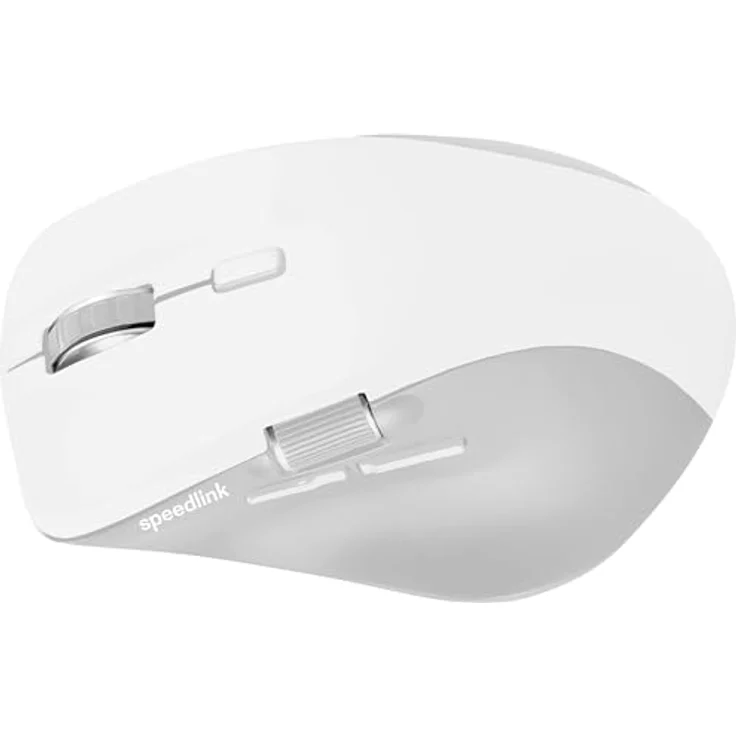 Speedlink Libera Silent Mouse, Bluetooth Maus mit leisen Tasten, wiederaufladbarem Akku, ergonomisch, 3200 DPI, Daumen Scrollrad, weiß – Bild 4